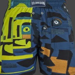 New Vilebrequin Men Stretch Swim Trunks Eternite - X Deux Femmes Noires Navy/Blue