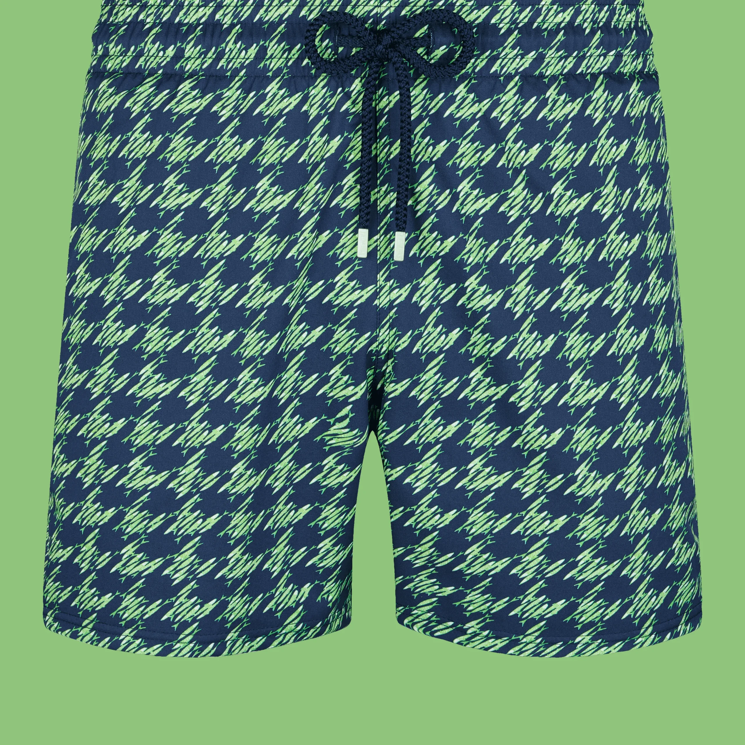 Cheap Vilebrequin Men Stretch Swim Trunks Fish Foot Navy/Blue