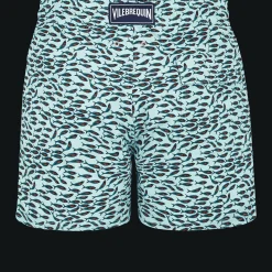 New Vilebrequin Men Stretch Swim Trunks Gulf Stream Thalassa/Blue