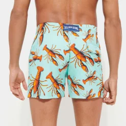 Best Vilebrequin Men Stretch Swim Trunks Lobster Lagoon/Blue
