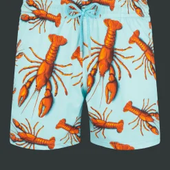 Best Vilebrequin Men Stretch Swim Trunks Lobster Lagoon/Blue