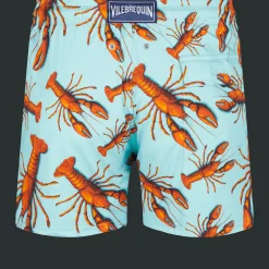 Best Vilebrequin Men Stretch Swim Trunks Lobster Lagoon/Blue