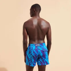 Fashion Vilebrequin Men Stretch Swim Trunks Les Draps Froisses Neptune Blue/Blue