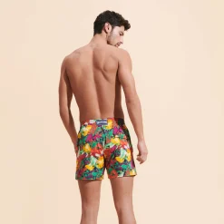 New Vilebrequin Men Stretch Swim Trunks Marche Provencal Navy/Blue