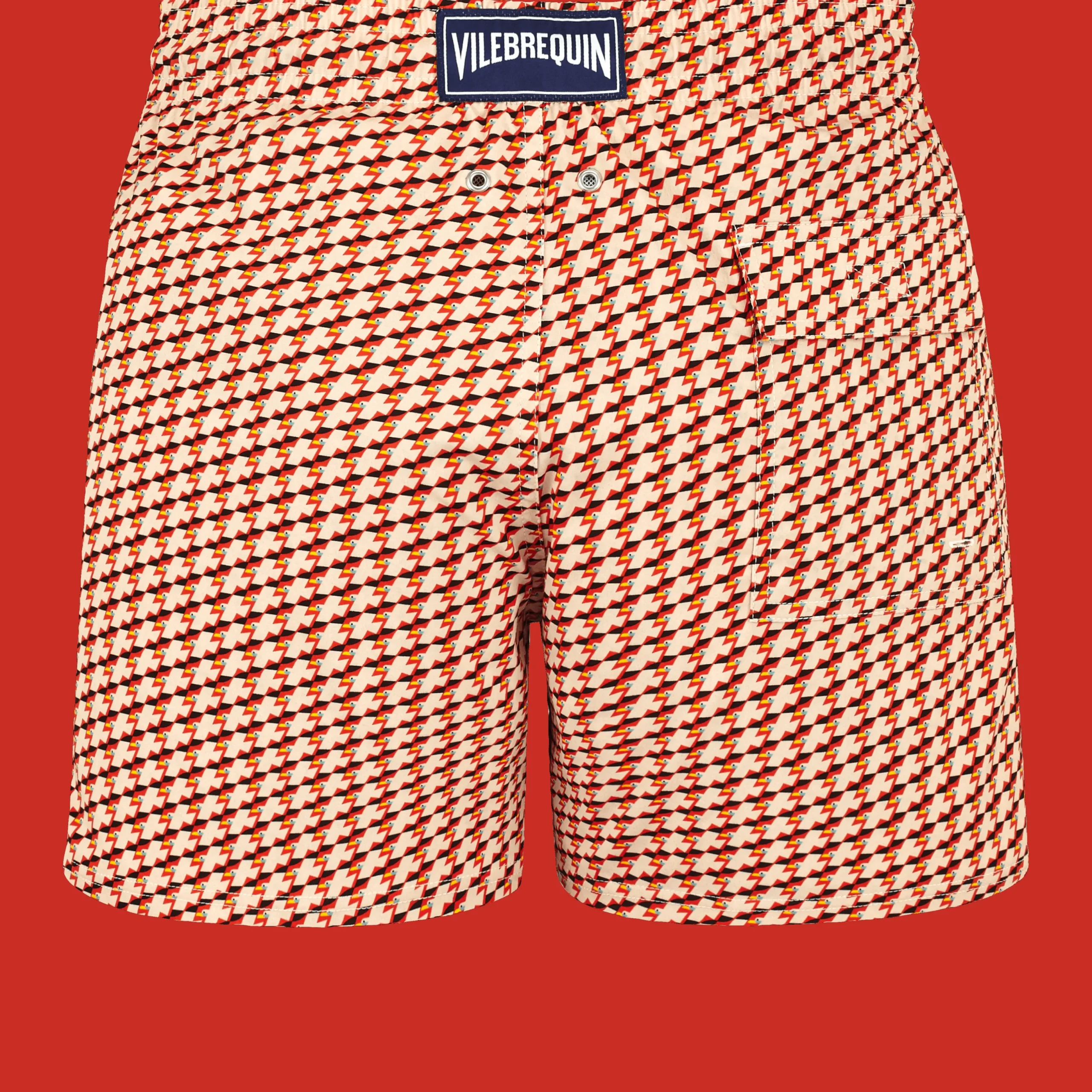 Best Sale Vilebrequin Men Stretch Swim Trunks Micro Mouettes Straw/Yellow