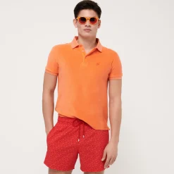 Online Vilebrequin Men Stretch Swim Trunks Micro Ronde Des Tortues Peppers/Red