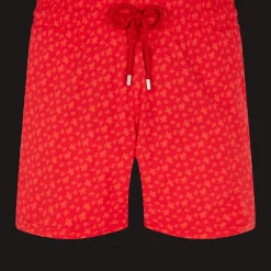 Online Vilebrequin Men Stretch Swim Trunks Micro Ronde Des Tortues Peppers/Red