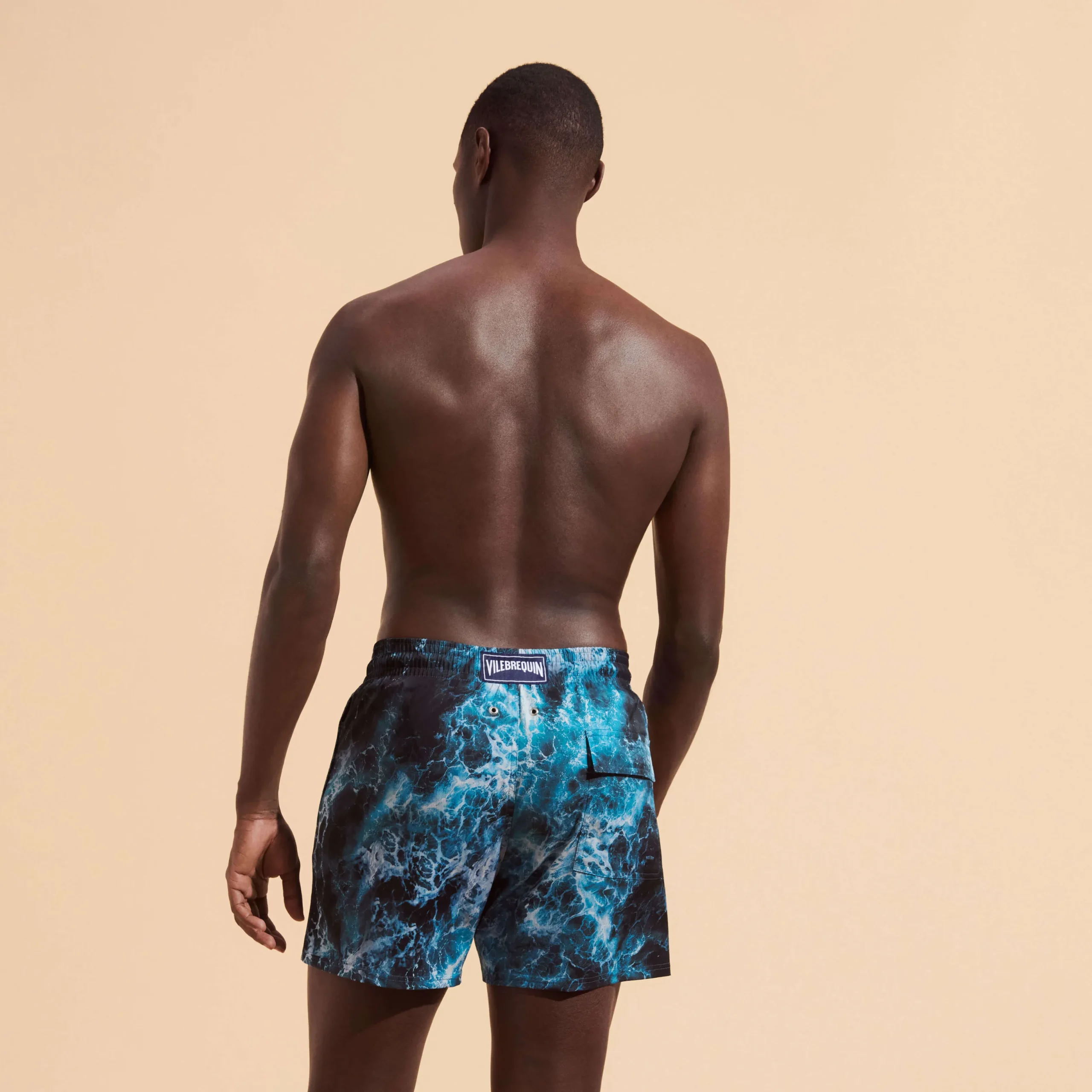Store Vilebrequin Men Stretch Swim Trunks Ocean Navy/Blue