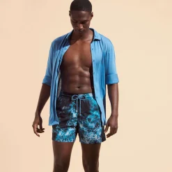 Store Vilebrequin Men Stretch Swim Trunks Ocean Navy/Blue