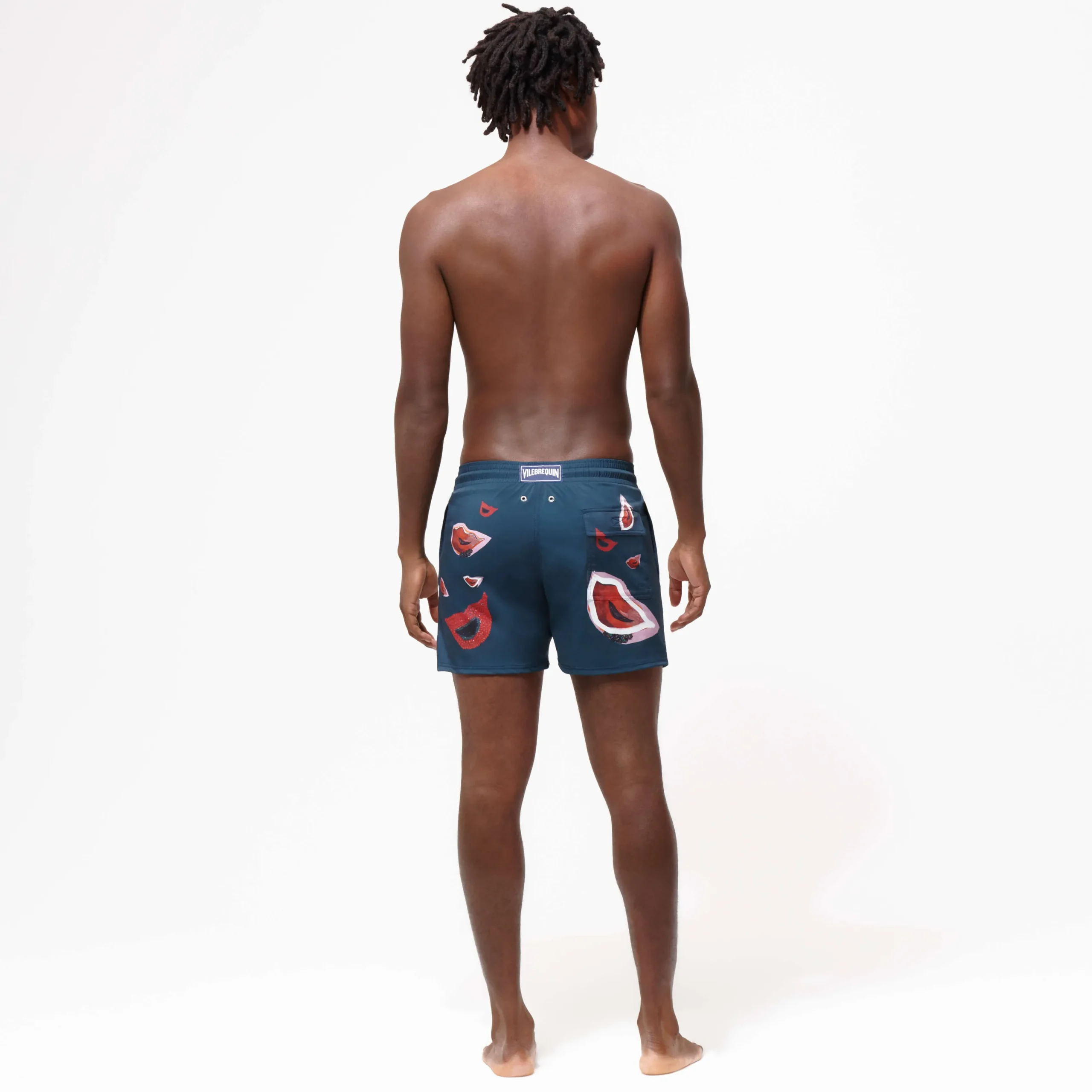 Shop Vilebrequin Men Stretch Swim Trunks Passion - X Deux Femmes Noires Goa/Blue