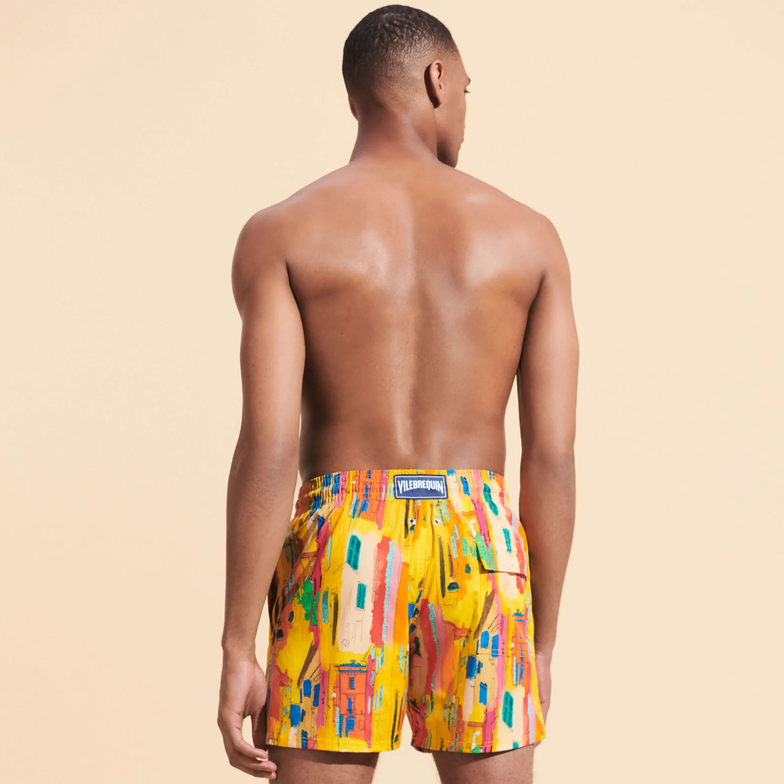 Best Sale Vilebrequin Men Stretch Swim Trunks Sunny Streets Sun/Yellow