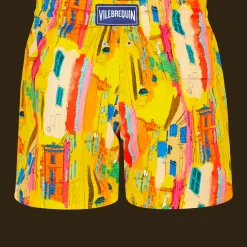 Best Sale Vilebrequin Men Stretch Swim Trunks Sunny Streets Sun/Yellow
