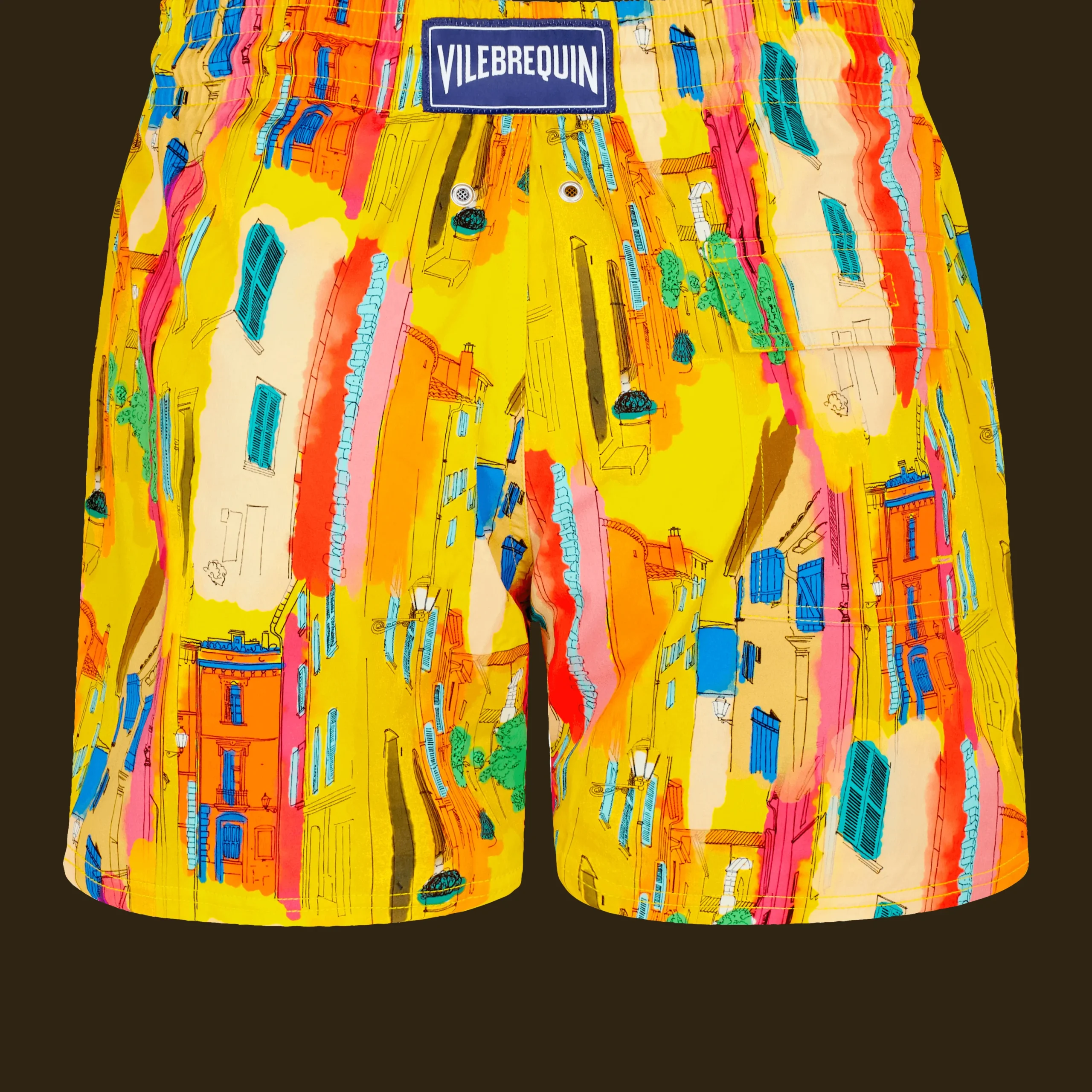 Best Sale Vilebrequin Men Stretch Swim Trunks Sunny Streets Sun/Yellow