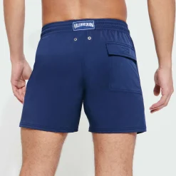 Hot Vilebrequin Men Stretch Swim Trunks Solid Navy/Blue