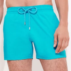 Hot Vilebrequin Men Stretch Swim Trunks Solid Curacao/Blue