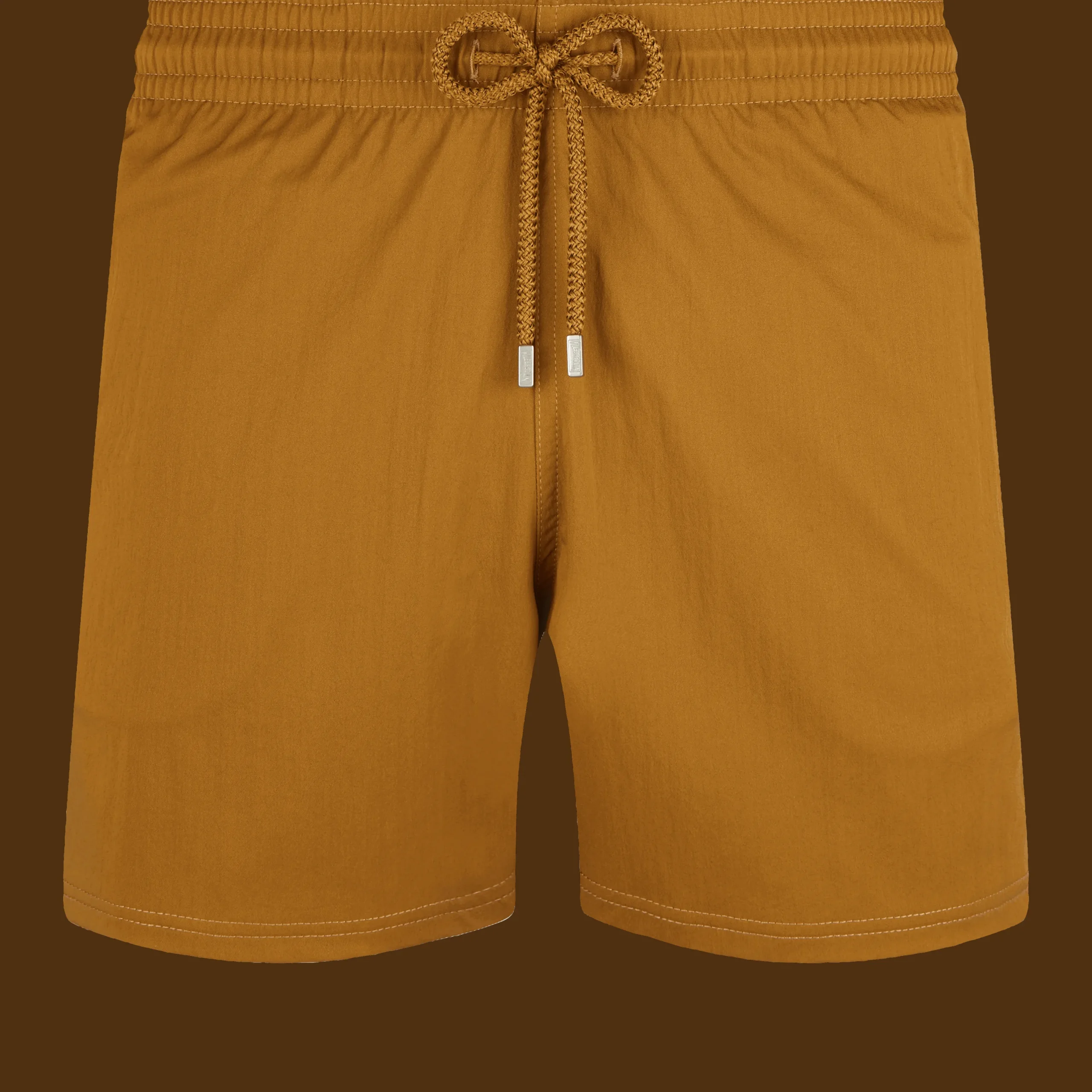 Online Vilebrequin Men Stretch Swim Trunks Solid Bark/Beige