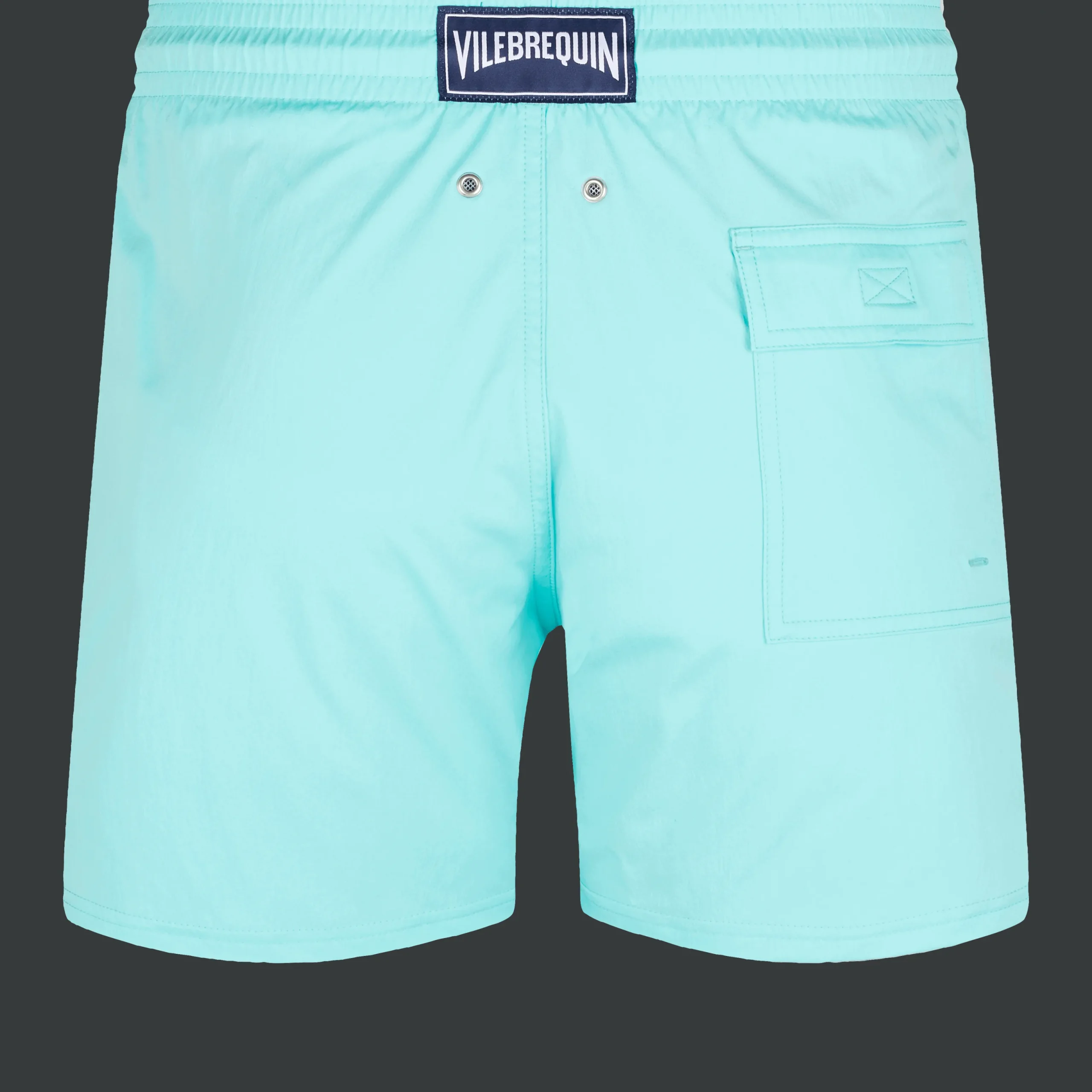 New Vilebrequin Men Stretch Swim Trunks Solid Lagoon/Blue