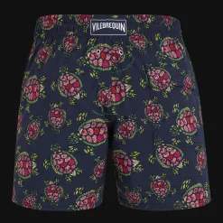 Outlet Vilebrequin Men Stretch Swimwear Provencal Turtles Navy/Blue