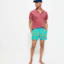 Store Vilebrequin Men Stretch Swimwear Starfish Dance Curacao/Blue