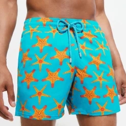 Store Vilebrequin Men Stretch Swimwear Starfish Dance Curacao/Blue