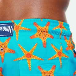 Store Vilebrequin Men Stretch Swimwear Starfish Dance Curacao/Blue