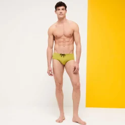 Hot Vilebrequin Men Swim Brief Solid Matcha/Green