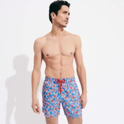 Flash Sale Vilebrequin Men Swim Shorts Ultra-Light And Packable Crabs & Shrimps Earthenware/Blue
