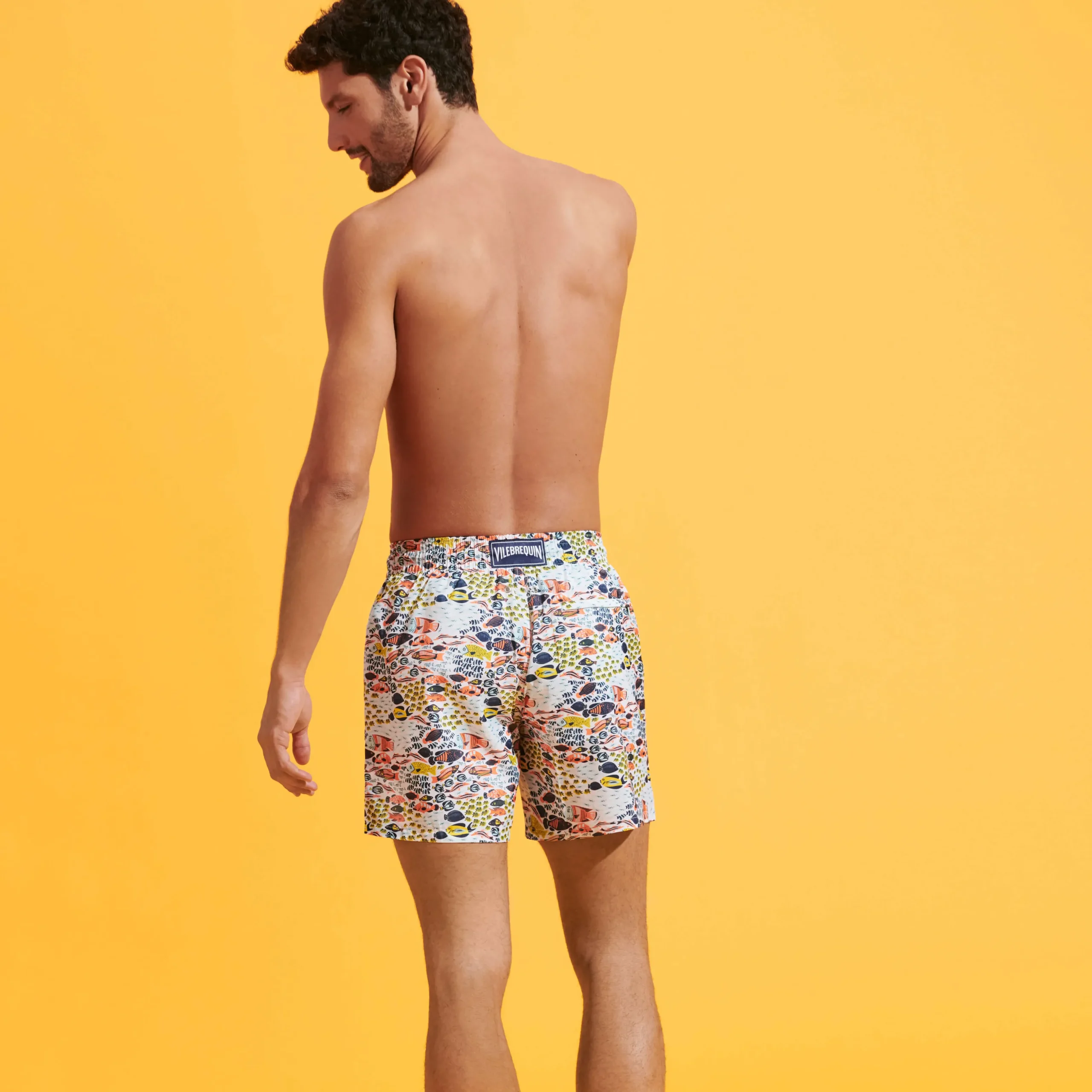 Store Vilebrequin Men Swim Shorts Ultra-Light And Packable Fish Family White/White