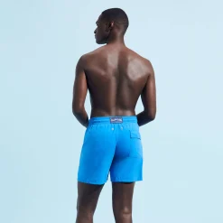 Online Vilebrequin Men Swim Shorts Water-Reactive Piranhas Earthenware/Blue