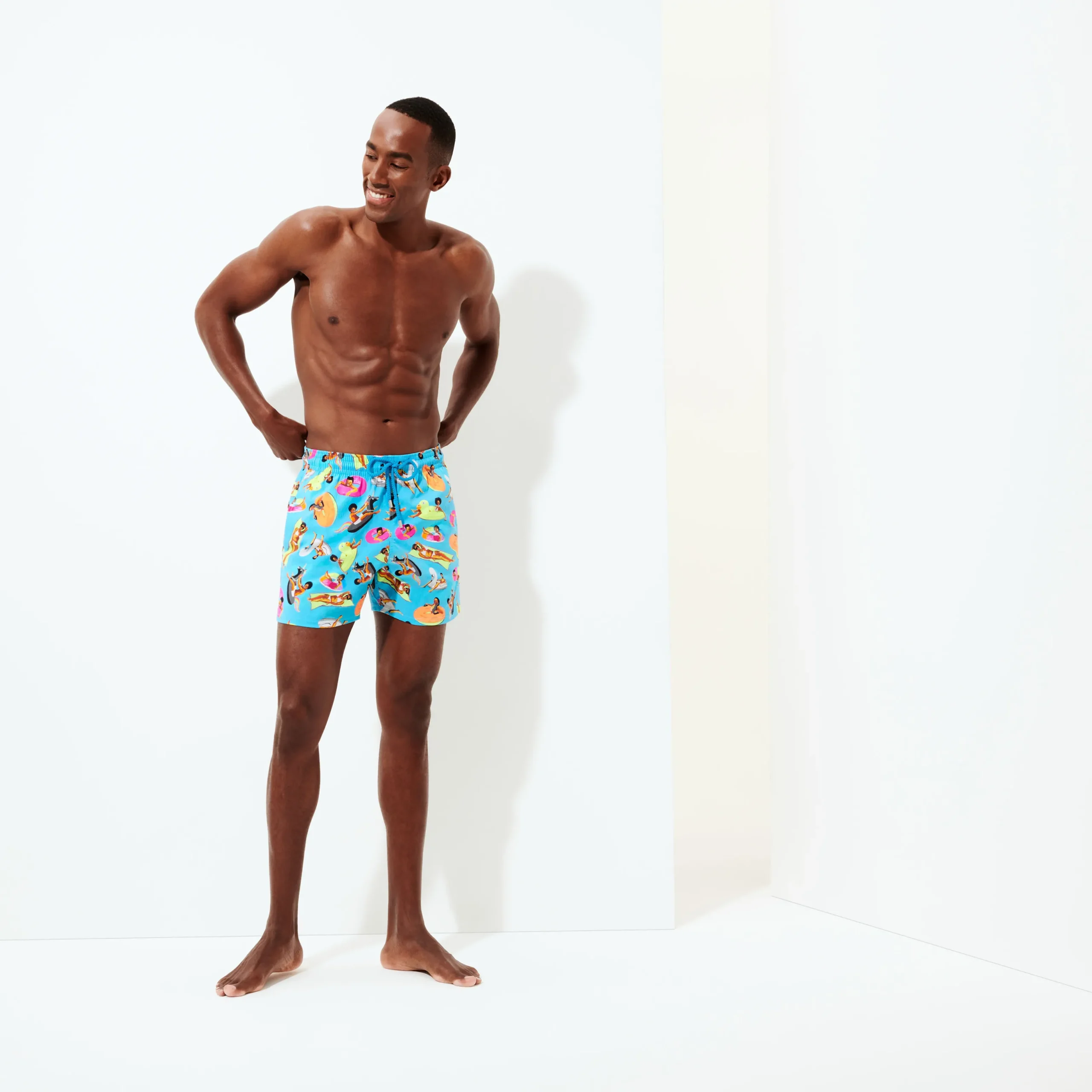 Best Sale Vilebrequin Men Swim Trunks - X Derrick Adams Swimming Pool/Blue
