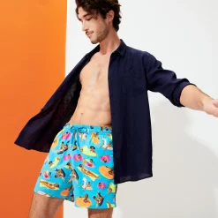 Best Sale Vilebrequin Men Swim Trunks - X Derrick Adams Swimming Pool/Blue