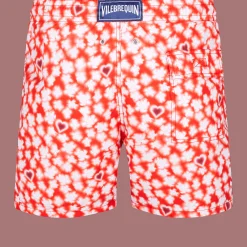Fashion Vilebrequin Men Swim Trunks Attrape Coeur Poppy Red/Red