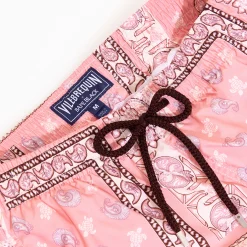 New Vilebrequin Men Swim Trunks Bandana - X Bape® Black Candy/Pink