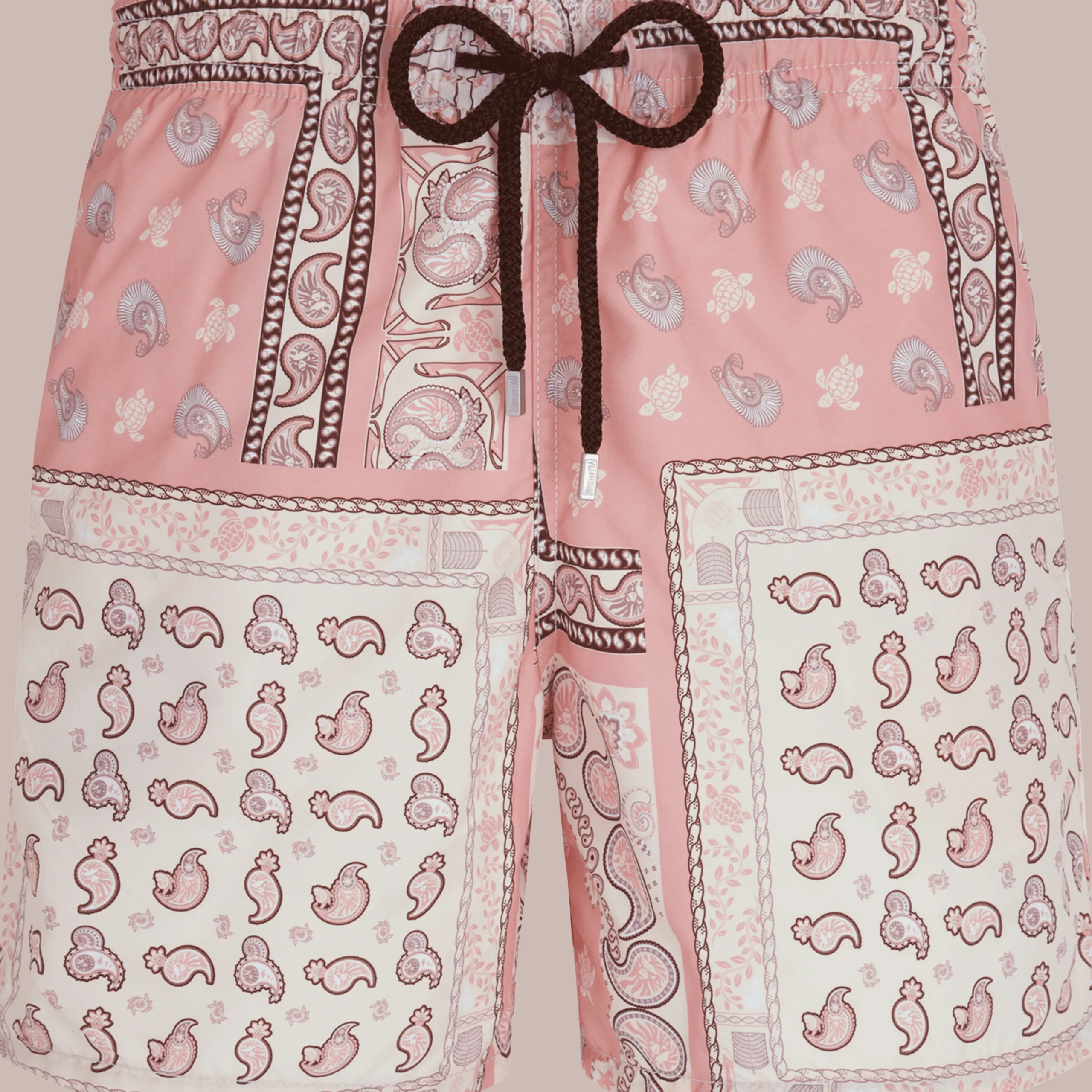 New Vilebrequin Men Swim Trunks Bandana - X Bape® Black Candy/Pink