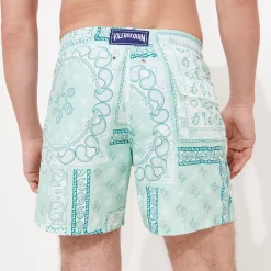 Sale Vilebrequin Men Swim Trunks Bandana - X Bape® Black Mint/Green