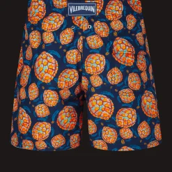 Discount Vilebrequin Men Swim Trunks Carapaces Navy/Blue