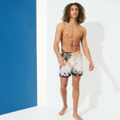 Cheap Vilebrequin Men Swim Trunks Distortive Water - X Highsnobiety Wild Stone/Beige