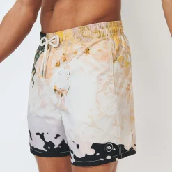 Cheap Vilebrequin Men Swim Trunks Distortive Water - X Highsnobiety Wild Stone/Beige