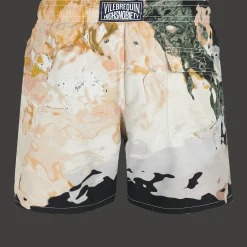 Cheap Vilebrequin Men Swim Trunks Distortive Water - X Highsnobiety Wild Stone/Beige