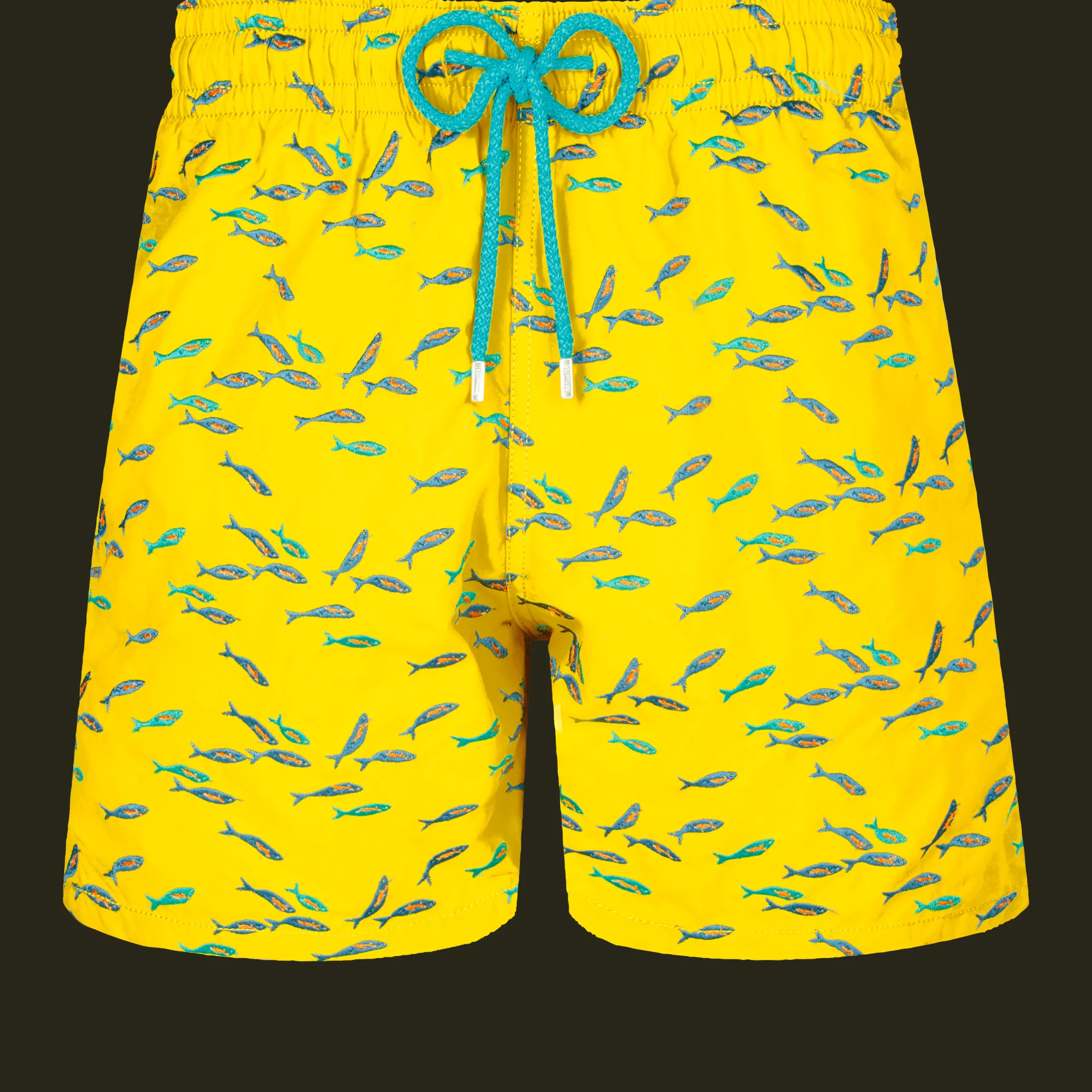 Best Vilebrequin Men Swim Trunks Embroidered Gulf Stream - Limited Edition Sunflower/Yellow