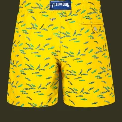 Best Vilebrequin Men Swim Trunks Embroidered Gulf Stream - Limited Edition Sunflower/Yellow