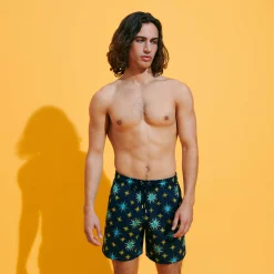 Discount Vilebrequin Men Swim Trunks Embroidered Sud - Limited Edition Navy/Blue