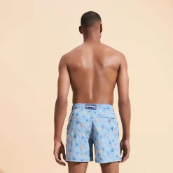 Outlet Vilebrequin Men Swim Trunks Embroidered Micro Ronde Des Tortues Rainbow - Limited Edition Divine/Blue