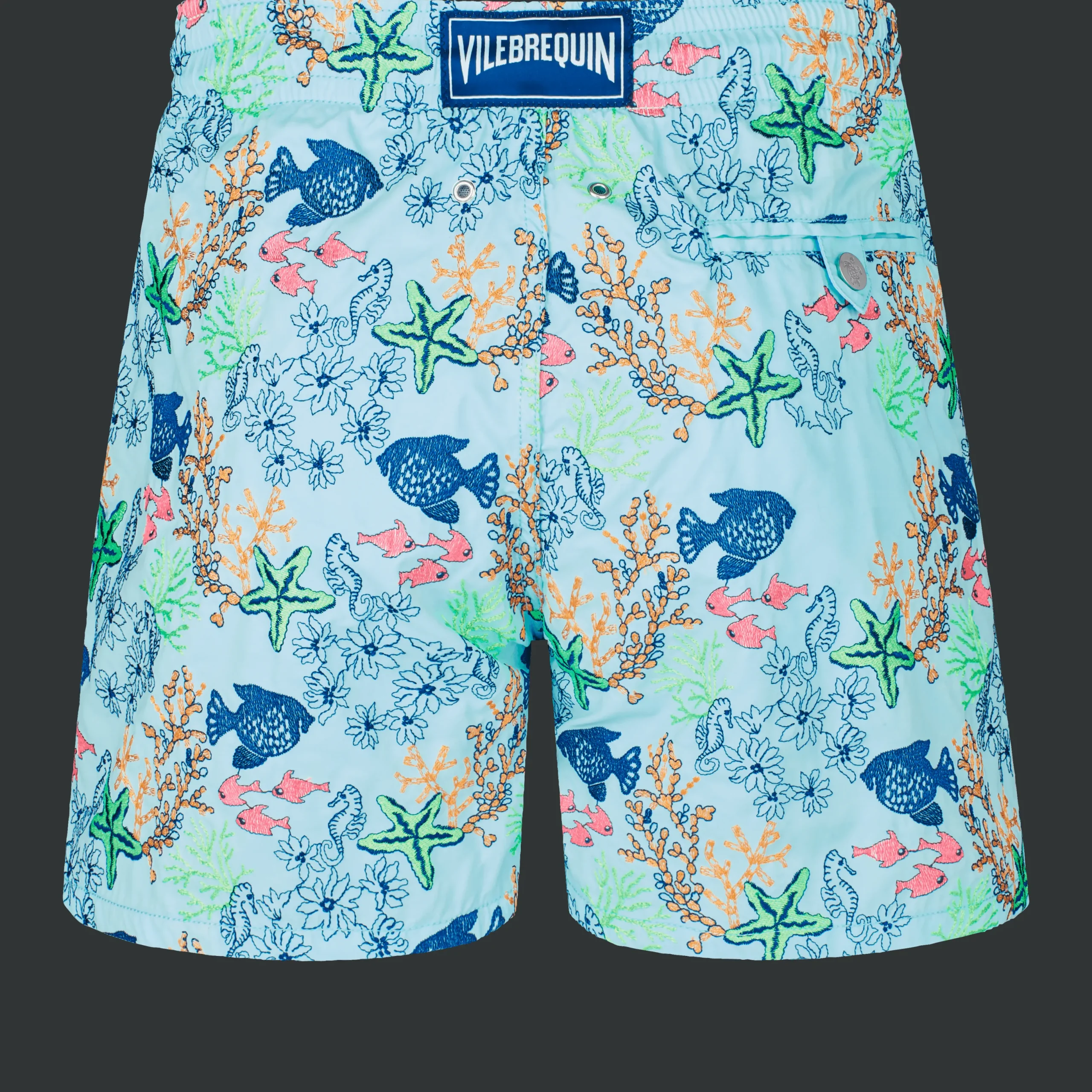 Store Vilebrequin Men Swim Trunks Embroidered Fond Marins - Limited Edition Thalassa/Blue