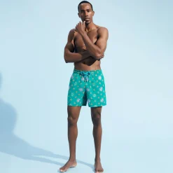 Store Vilebrequin Men Swim Trunks Embroidered Sud - Limited Edition Emerald/Green