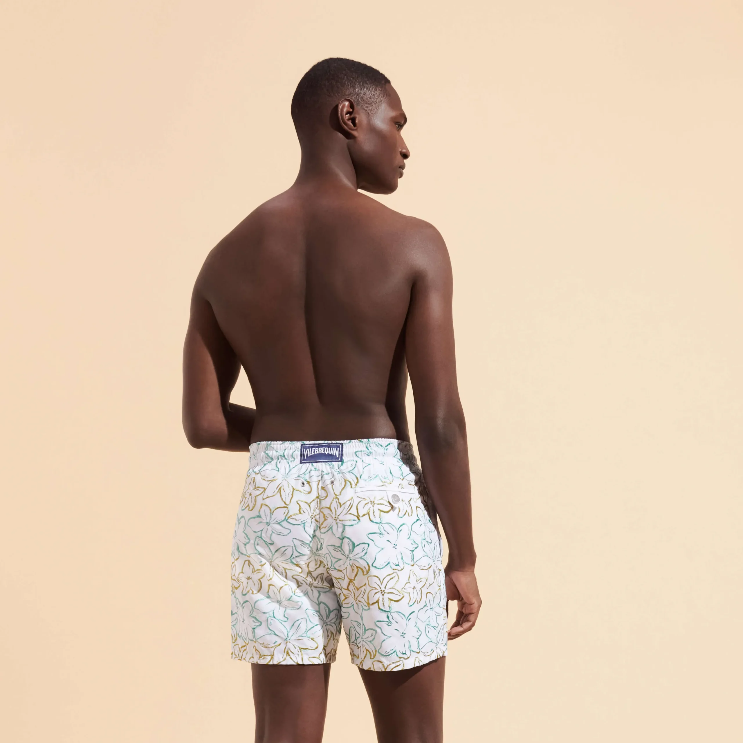 Flash Sale Vilebrequin Men Swim Trunks Embroidered Raiatea - Limited Edition White/White