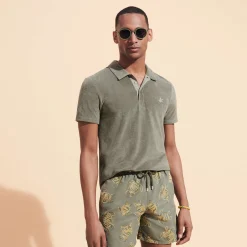 Best Sale Vilebrequin Men Swim Trunks Embroidered Vbq Turtles - Limited Edition Olivier/Green