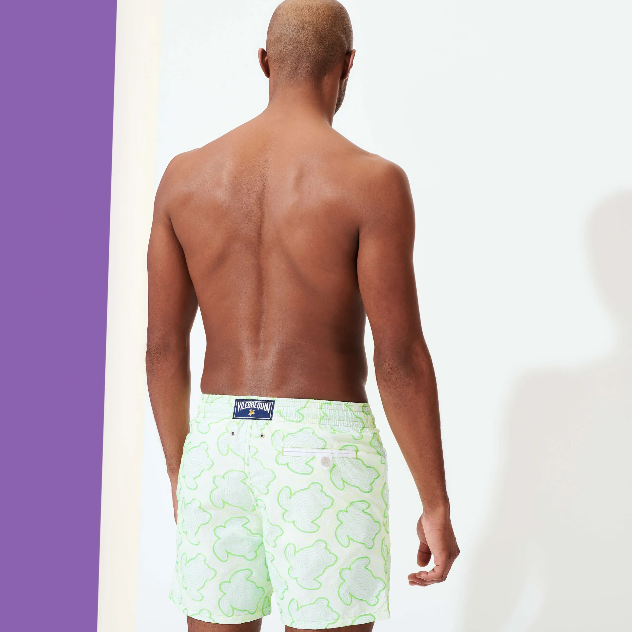 Flash Sale Vilebrequin Men Swim Trunks Embroidered 2017 Tortues Hypnotiques - Limited Edition Lemongrass/Green