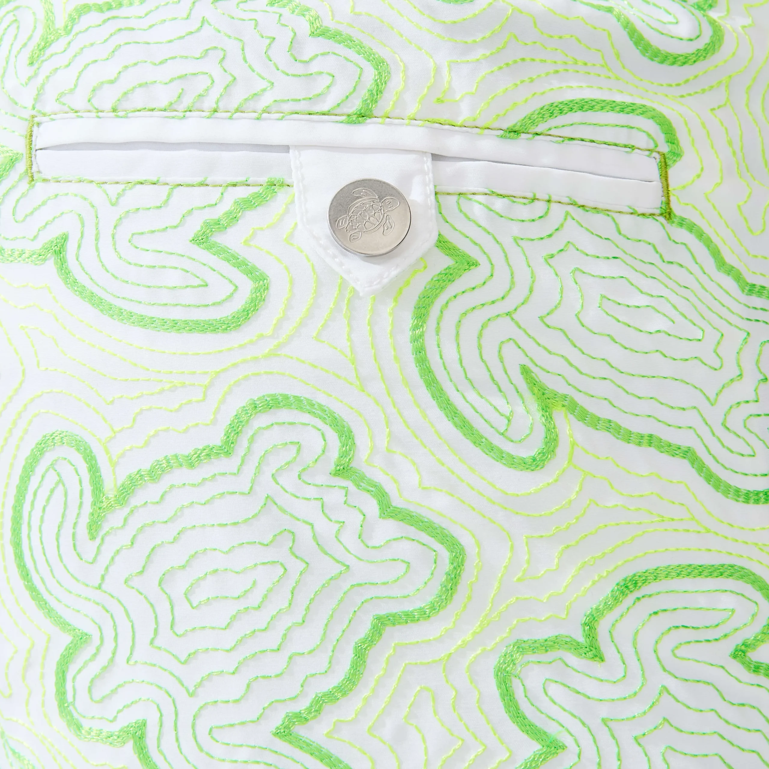 Flash Sale Vilebrequin Men Swim Trunks Embroidered 2017 Tortues Hypnotiques - Limited Edition Lemongrass/Green