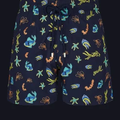 Store Vilebrequin Men Swim Trunks Embroidered Naive Fish - Limited Edition Navy/Blue